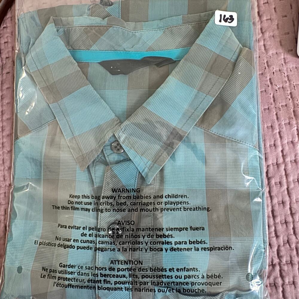 Arc’teryx Men’s Plaid Button Up Shirt Blue Gray Outdoor Hiking Short Sleeve - Picture 14 of 14